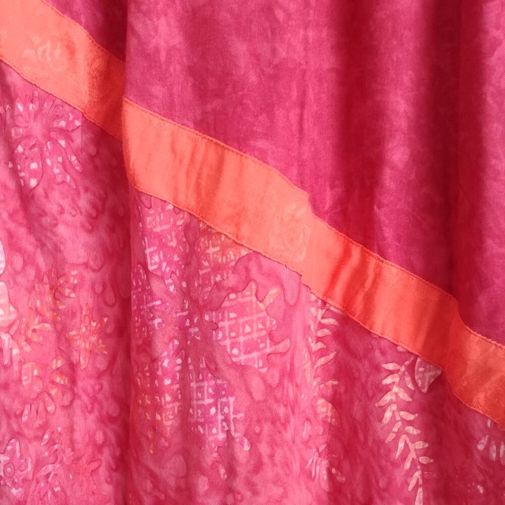 Island Girl Antigua West Indies long asymmetrical pink maxi skirt rayon Small - Picture 8 of 13